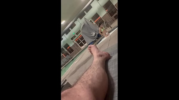 Slut shows up to guy at pool and he follows her into public bathroom and fucks